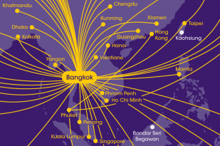 thai flight route map